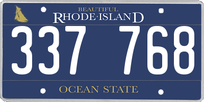 RI license plate 337768