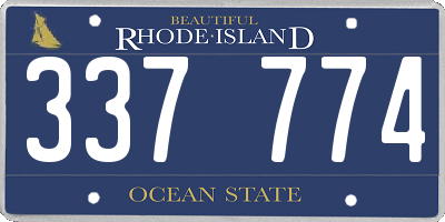 RI license plate 337774