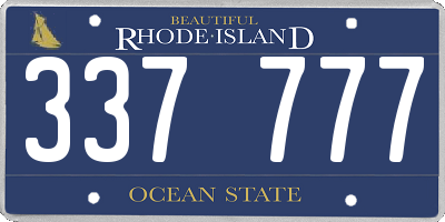 RI license plate 337777