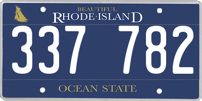 RI license plate 337782