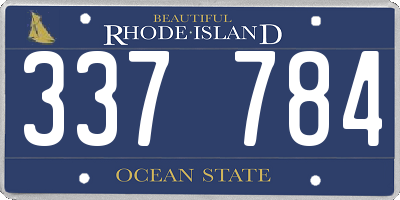 RI license plate 337784