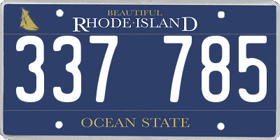 RI license plate 337785