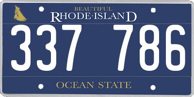 RI license plate 337786