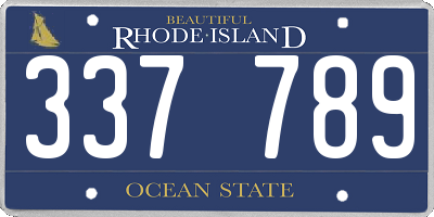 RI license plate 337789