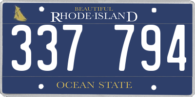 RI license plate 337794