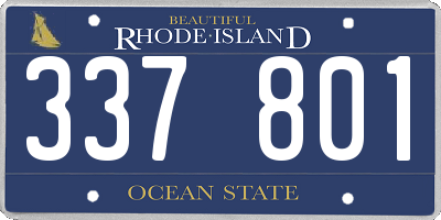 RI license plate 337801