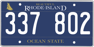 RI license plate 337802