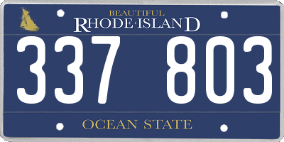 RI license plate 337803