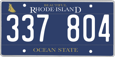 RI license plate 337804