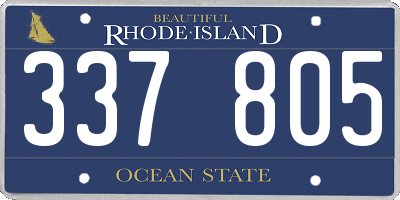RI license plate 337805