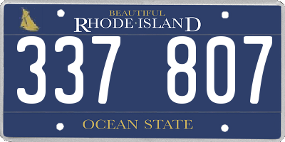 RI license plate 337807