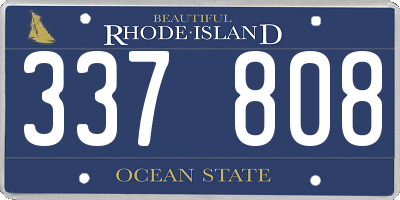 RI license plate 337808