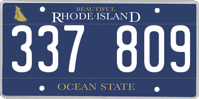 RI license plate 337809
