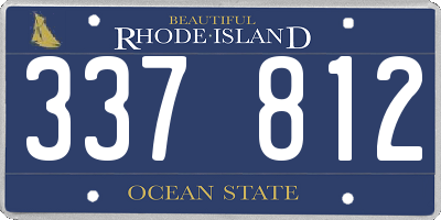 RI license plate 337812