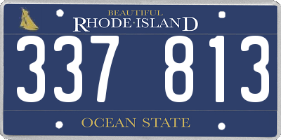 RI license plate 337813