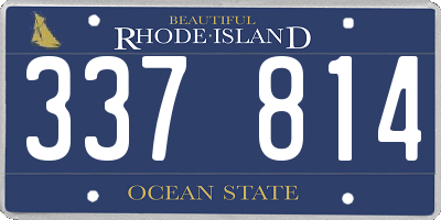RI license plate 337814