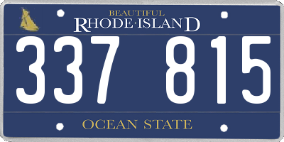 RI license plate 337815