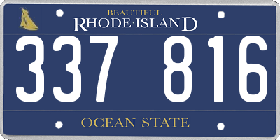 RI license plate 337816