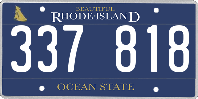 RI license plate 337818
