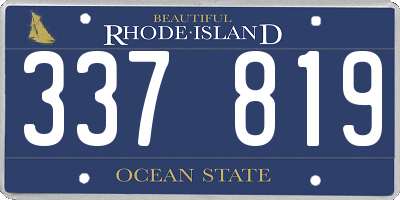 RI license plate 337819