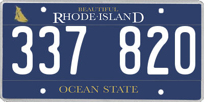 RI license plate 337820
