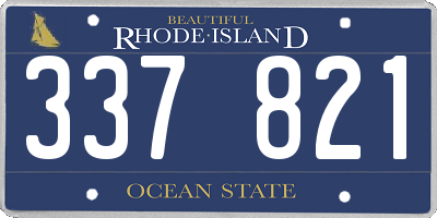 RI license plate 337821