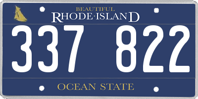 RI license plate 337822