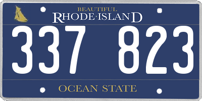 RI license plate 337823