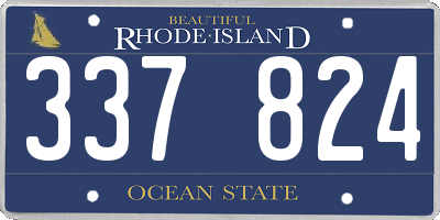 RI license plate 337824