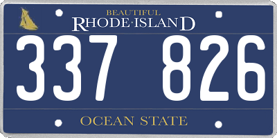 RI license plate 337826