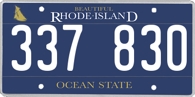 RI license plate 337830
