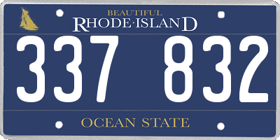 RI license plate 337832