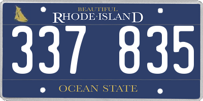 RI license plate 337835