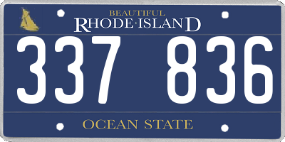 RI license plate 337836