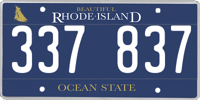 RI license plate 337837