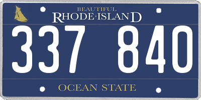 RI license plate 337840