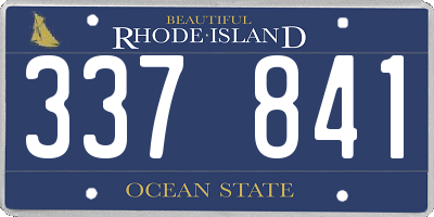 RI license plate 337841