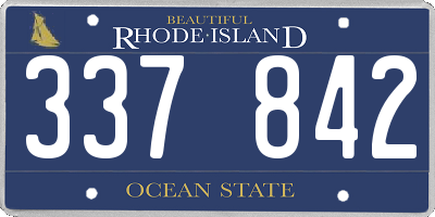 RI license plate 337842