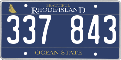 RI license plate 337843