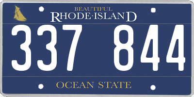 RI license plate 337844