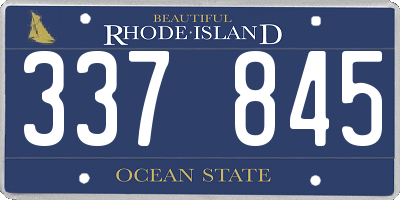 RI license plate 337845