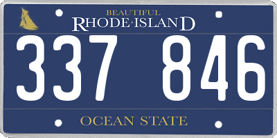 RI license plate 337846