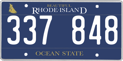 RI license plate 337848