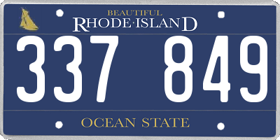 RI license plate 337849