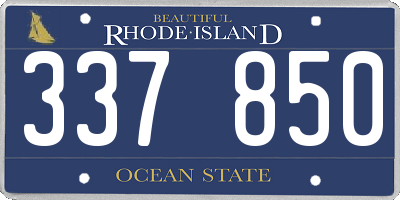 RI license plate 337850