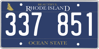 RI license plate 337851