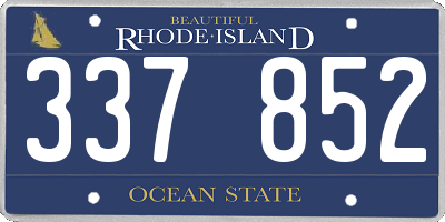 RI license plate 337852