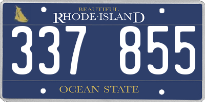 RI license plate 337855