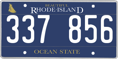 RI license plate 337856