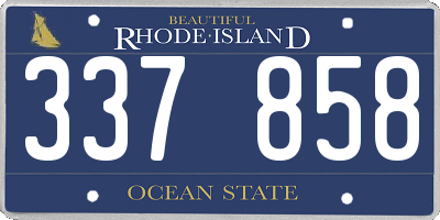 RI license plate 337858